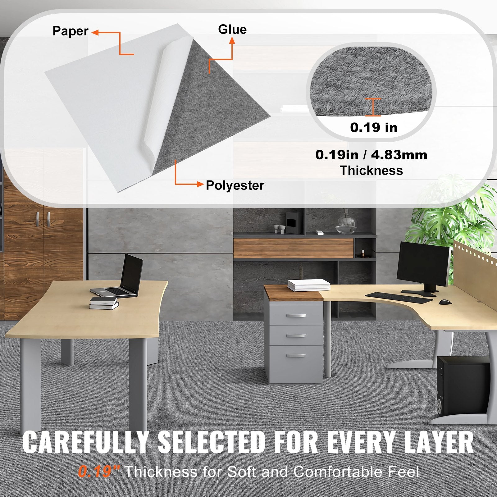Automotive Decor: VEVOR Carpet Tiles Peel and Stick, Squares Self Adhesive Carpet Floor Tile, Soft Padded Carpet Tiles, Easy Install DIY for Bedroom Living Room Indoor Outdoor (9Tiles, Light Gray)