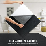 Flooring: VEVOR Carpet Tiles Peel and Stick, 24” x 24” Squares Self Adhesive Carpet Floor Tile, Soft Padded Carpet Tiles, Easy Install DIY for Bedroom Living Room Indoor Outdoor (15Tiles, Carbon Black)
