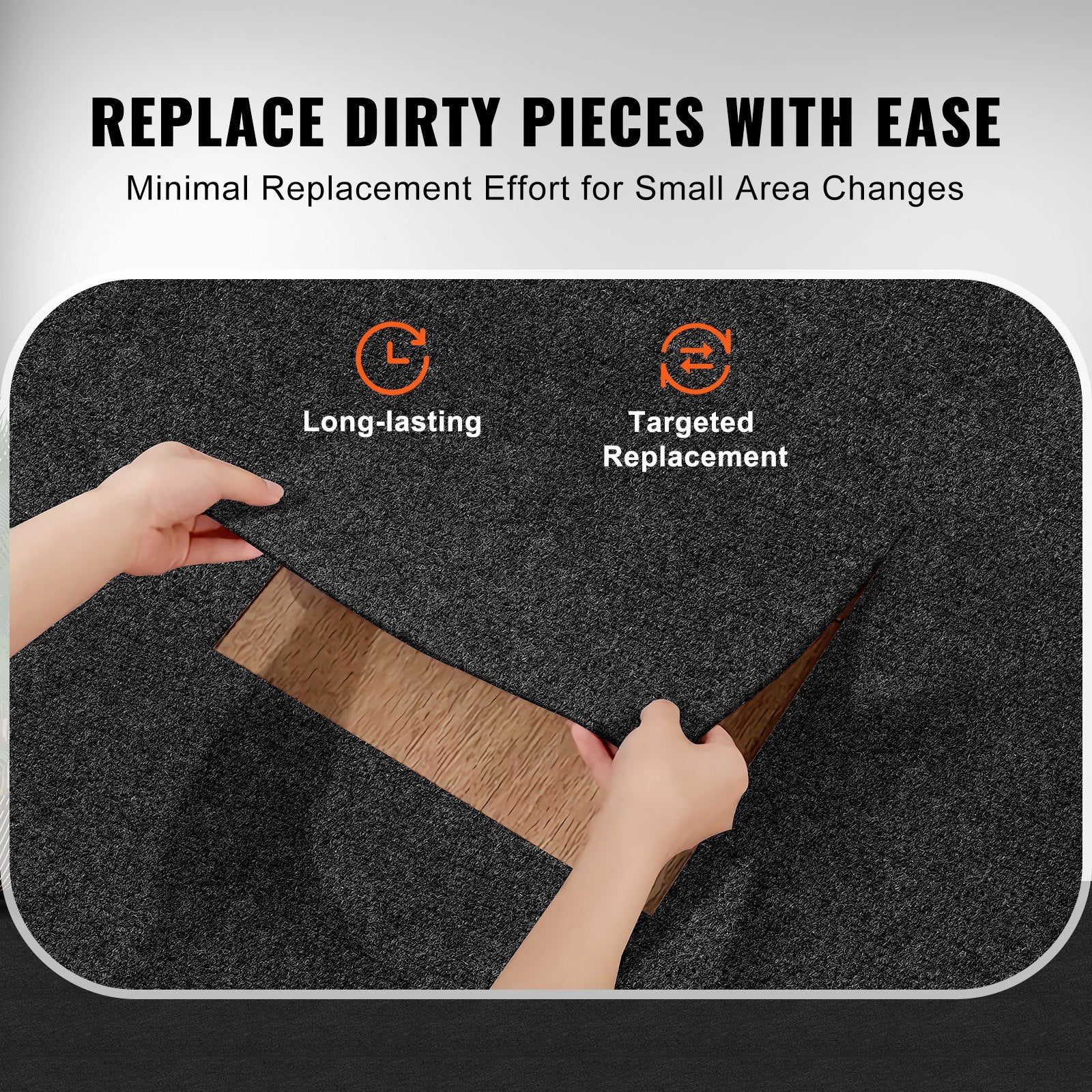 Flooring: VEVOR Carpet Tiles Peel and Stick, 24” x 24” Squares Self Adhesive Carpet Floor Tile, Soft Padded Carpet Tiles, Easy Install DIY for Bedroom Living Room Indoor Outdoor (15Tiles, Carbon Black)