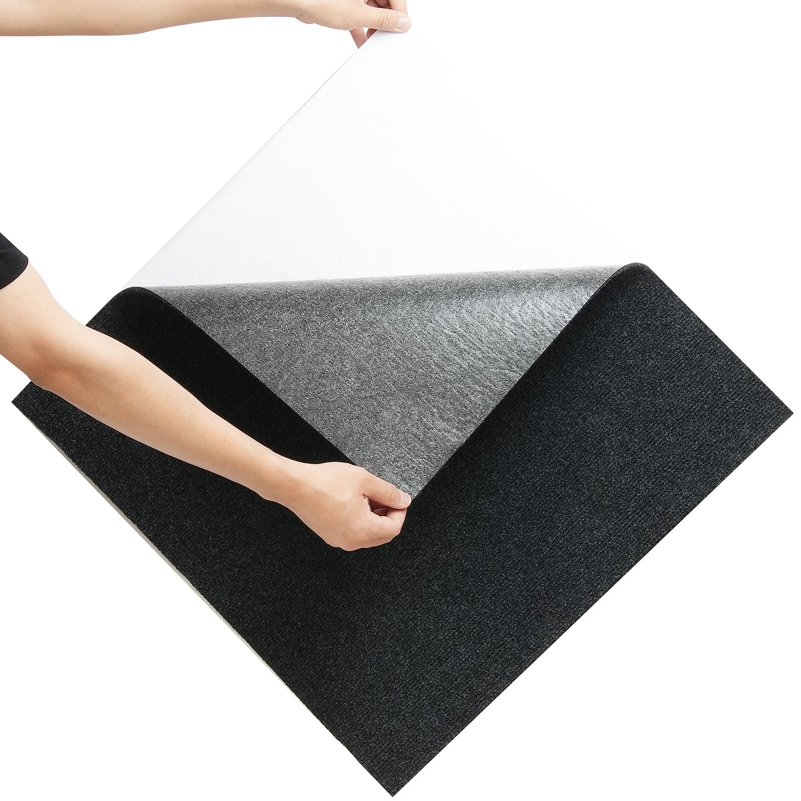 Flooring: VEVOR Carpet Tiles Peel and Stick, 24” x 24” Squares Self Adhesive Carpet Floor Tile, Soft Padded Carpet Tiles, Easy Install DIY for Bedroom Living Room Indoor Outdoor (15Tiles, Carbon Black)