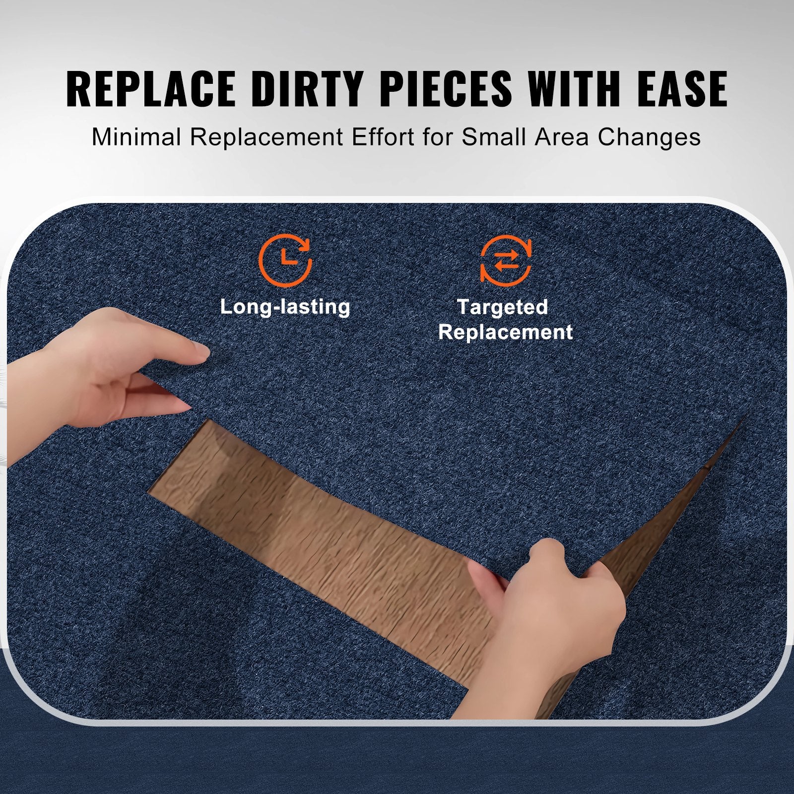 Carpet Tiles Peel and Stick, Squares Self Adhesive Carpet Floor Tile, Soft Padded Carpet Tiles, Easy Install DIY for Bedroom Living Room Indoor Outdoor (15Tiles, Dark Blue)