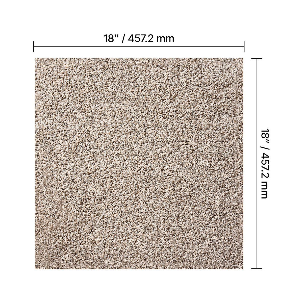 Carpet Tiles 457x457 mm, 10 Pack Carpet Square Rug Detachable & Damage-free, Self Adhesive Home Floor Soft Plush Padded for 2.1㎡ Coverage, Easy DIY for Living Room & Bedroom, Light Brown