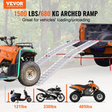 Automotive Loading Ramps: VEVOR Aluminum Ramp 1500 LBS Foldable Loading Ramps for Pickup Trucks Bed 2 PCS