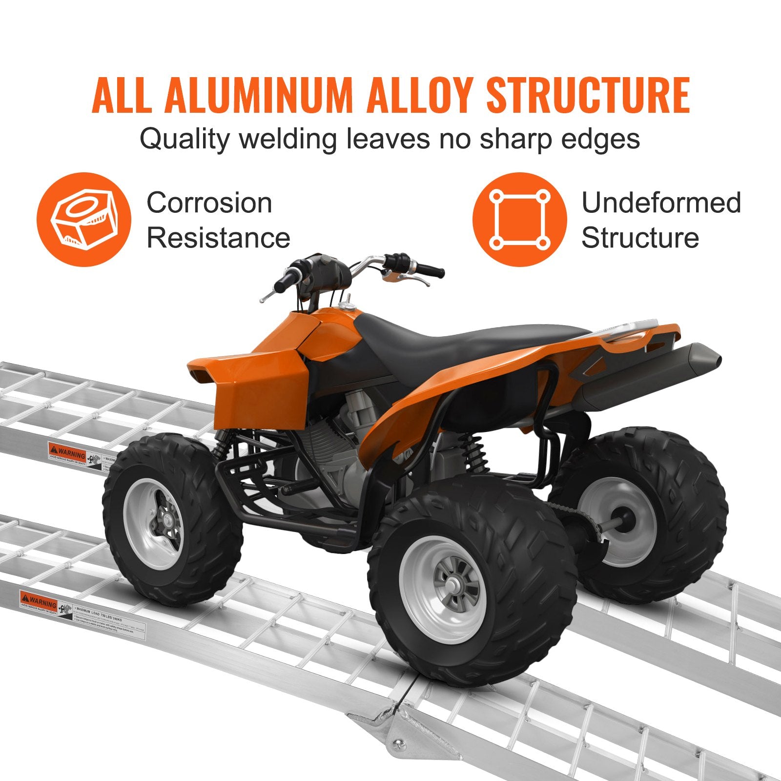Automotive Loading Ramps: VEVOR Aluminum Ramp 1500 LBS Foldable Loading Ramps for Pickup Trucks Bed 2 PCS