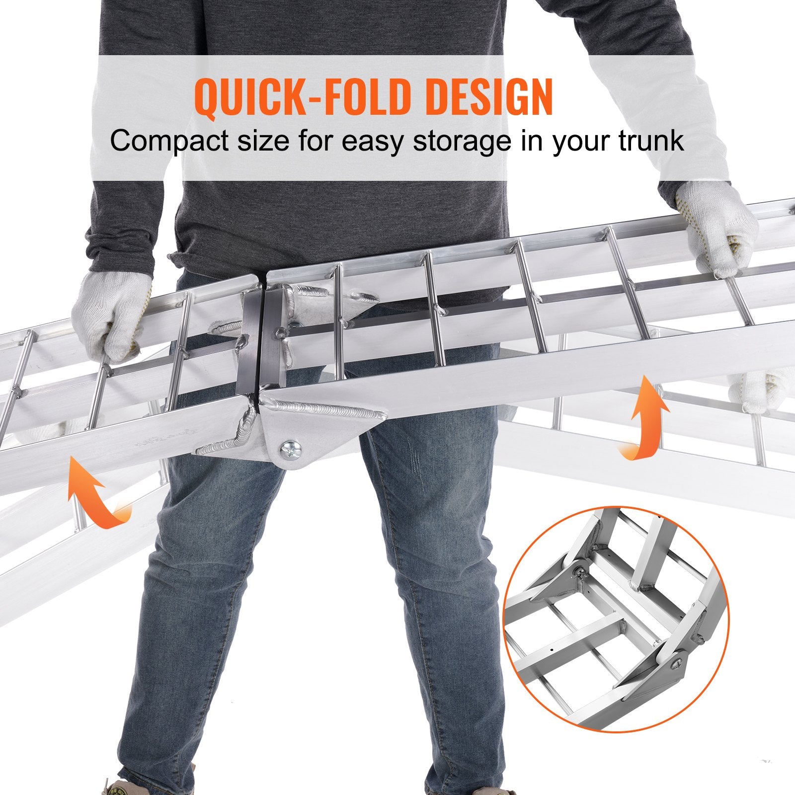 Automotive Loading Ramps: VEVOR Aluminum Ramp 750 LBS Foldable Loading Ramps for Pickup Trucks Bed 1 Piece