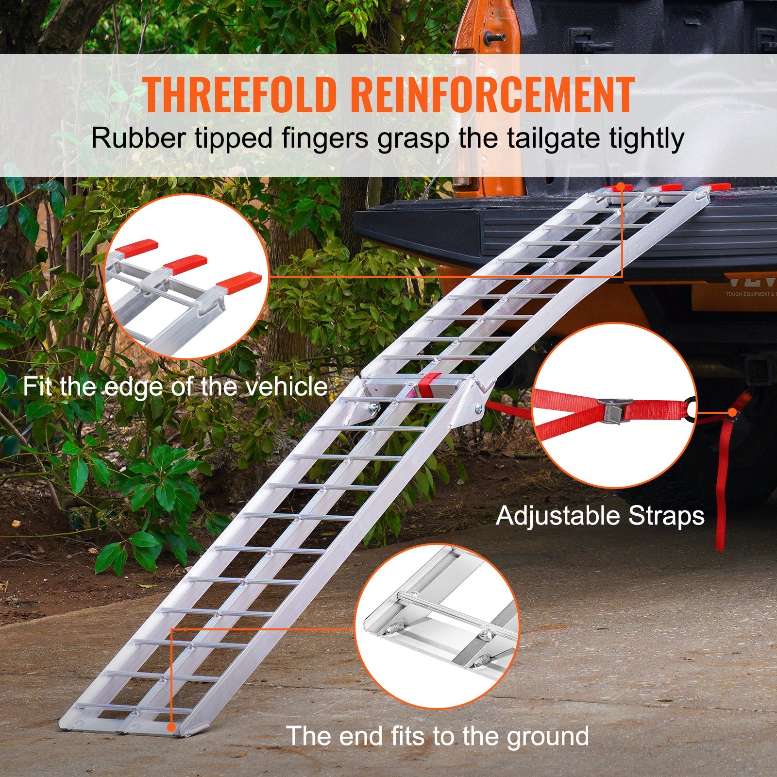Automotive Loading Ramps: VEVOR Aluminum Ramp 750 LBS Foldable Loading Ramps for Pickup Trucks Bed 1 Piece