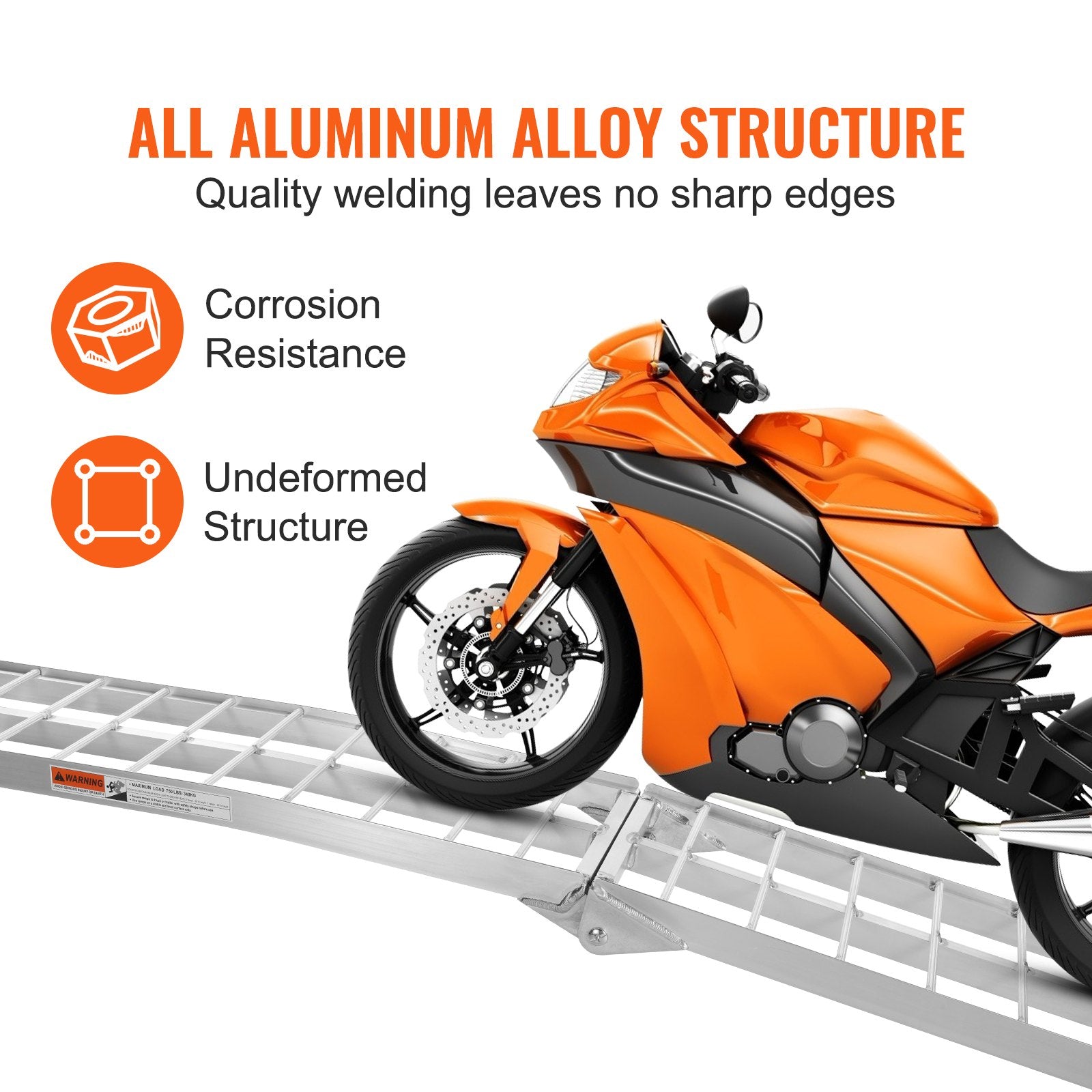 Automotive Loading Ramps: VEVOR Aluminum Ramp 750 LBS Foldable Loading Ramps for Pickup Trucks Bed 1 Piece