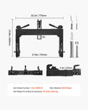 Automotive Parts: VEVOR 3-Point Quick Hitch with 2 in Receiver, 3000 Lbs Lift Capacity, 3-Pt Hitch with 5 Level Adjustable Bolt, Adaptation to Category 1 & 2 Tractor, Heavy Duty 3 Point Attachments, Black