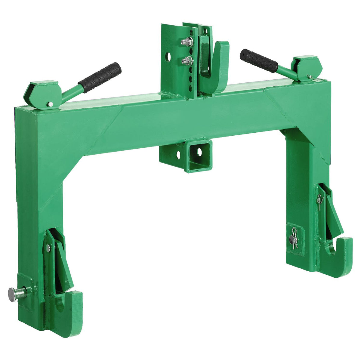 3-Point Quick Hitch with 2 in Receiver, 3000 Lbs Lift Capacity, 3-Pt Hitch with 5 Level Adjustable Bolt, Adaptation to Category 1 & 2 Tractor, Heavy Duty 3 Point Attachments, Green