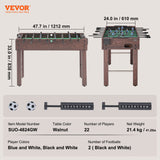Basketball & Basketball Accessories: VEVOR Foosball Table, 48 inch Standard Size Foosball Table, Indoor Full Size Foosball Table for Home, Family, and Game Room, Soccer with Foosball Table Set, Includes 2 Balls and 2 Cup Holders