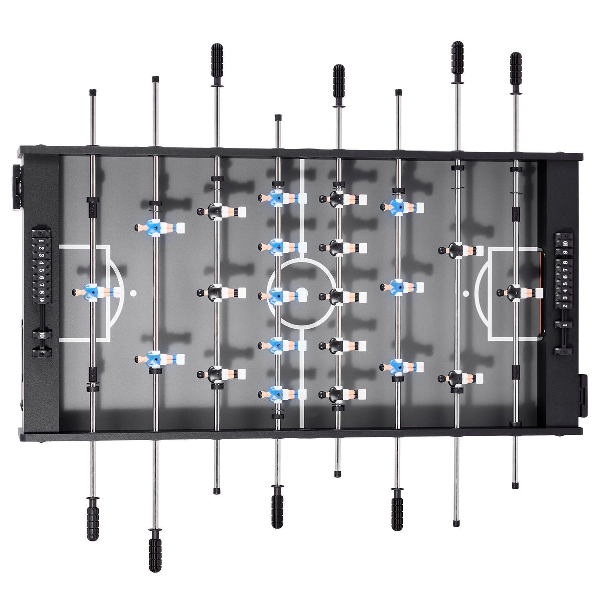 Foosball Table, 121 cm Standard Size Table, Indoor Full Size Foosball Tables for Home, Family, and Game Room, Durable Soccer Set, Includes 2 Balls, Score Keeper, and 2 Cup Holders