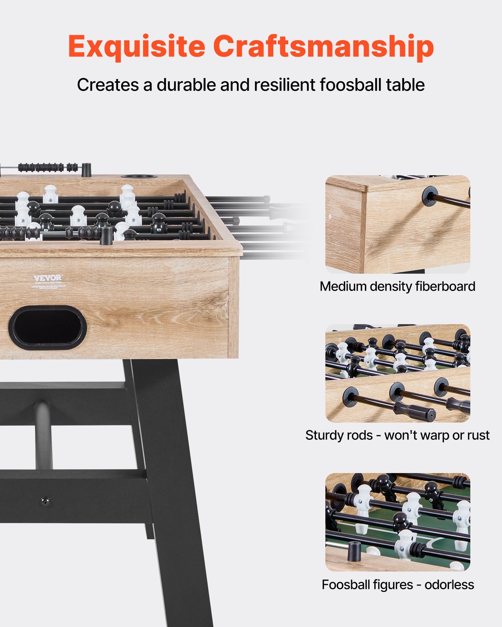 Table Tennis: VEVOR 140 cm Foosball Soccer Game Table Standard Size Foosball Table for Home