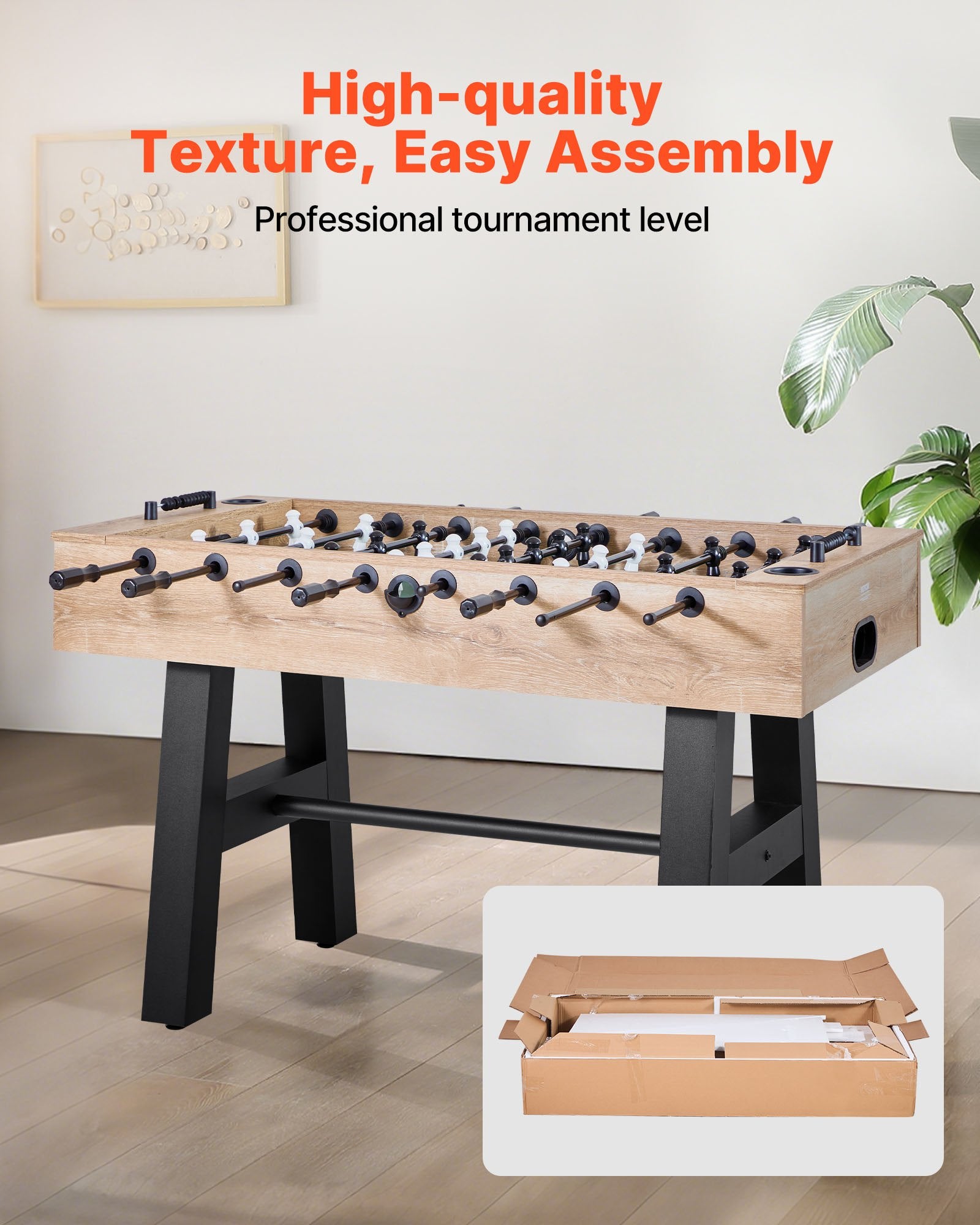Table Tennis: VEVOR 140 cm Foosball Soccer Game Table Standard Size Foosball Table for Home
