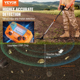 Metal Detectors: VEVOR Metal Detector for Adults & Kids, 8", Professional Adjustable Higher Accuracy Gold Detector, IP68 Waterproof Coil with LCD Display Advanced DSP Chip, for Detecting Gold Coin Treasure Hunting