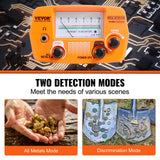 Metal Detectors: VEVOR Metal Detector for Adults & Kids, 8", Professional Adjustable Higher Accuracy Gold Detector, IP68 Waterproof Coil with LCD Display Advanced DSP Chip, for Detecting Gold Coin Treasure Hunting