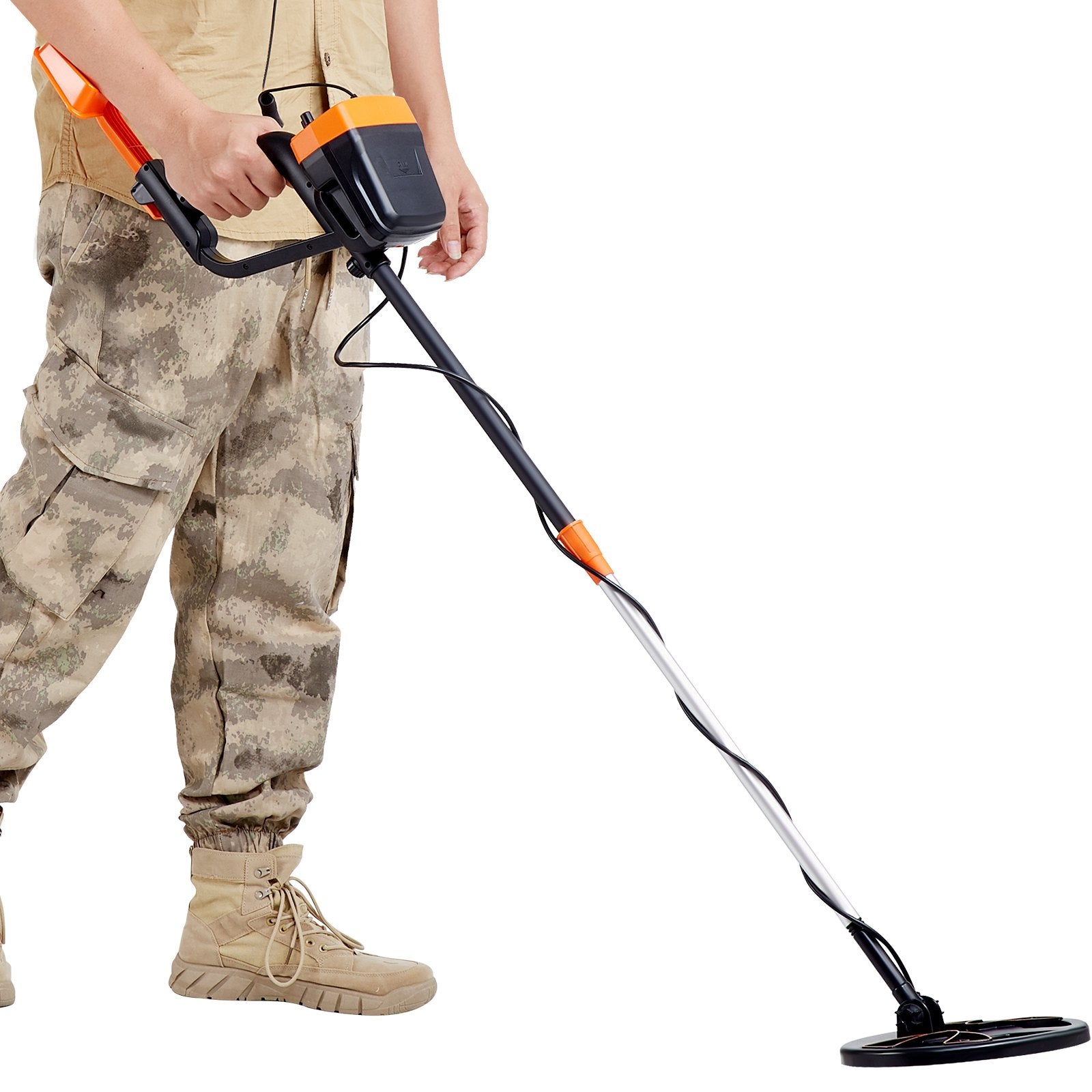 Metal Detector for Adults & Kids, 8", Professional Adjustable Higher Accuracy Gold Detector, IP68 Waterproof Coil with LCD Display Advanced DSP Chip, for Detecting Gold Coin Treasure Hunting