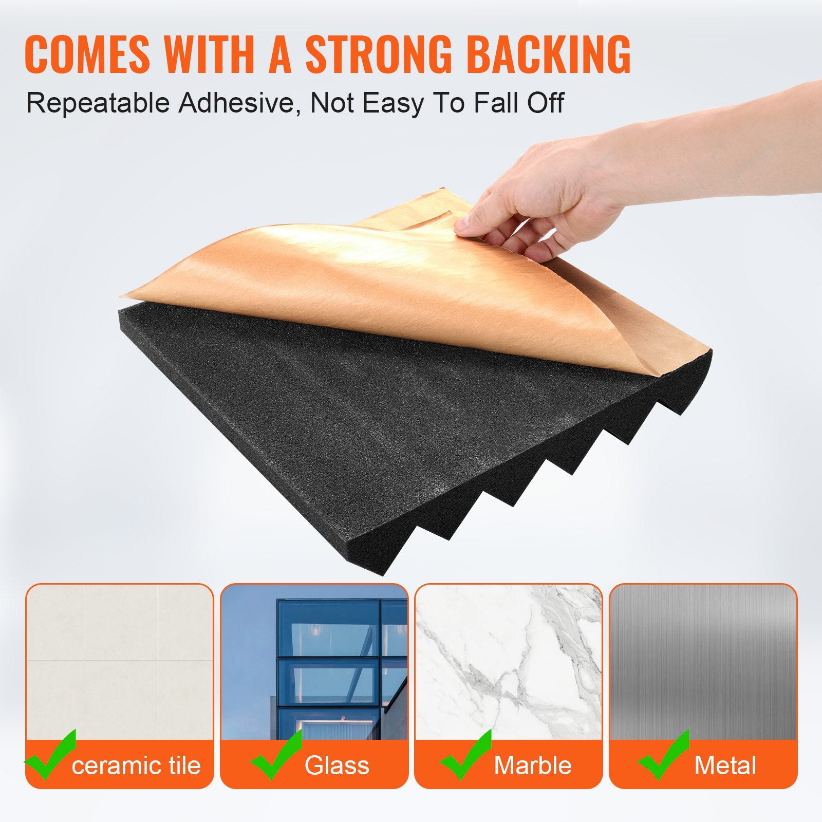 Audio Accessories: VEVOR Acoustic Foam Panels 24 Pack 12 x 12 x 2 in Adhesive for Wall Ceiling