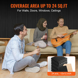Audio Accessories: VEVOR Acoustic Foam Panels 24 Pack 12 x 12 x 2 in Adhesive for Wall Ceiling