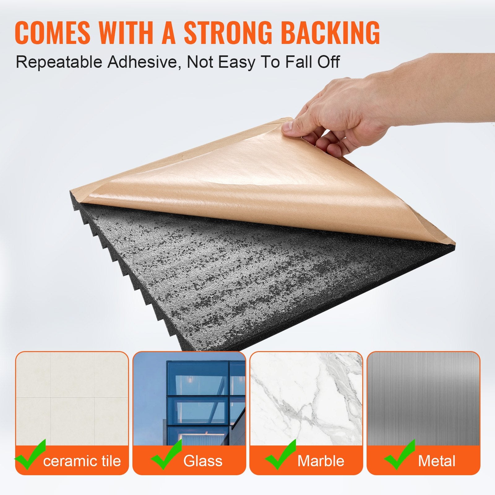 Audio Accessories: VEVOR Acoustic Foam Panels 48 Pack 12 x 12 x 1 in Adhesive for Wall Ceiling