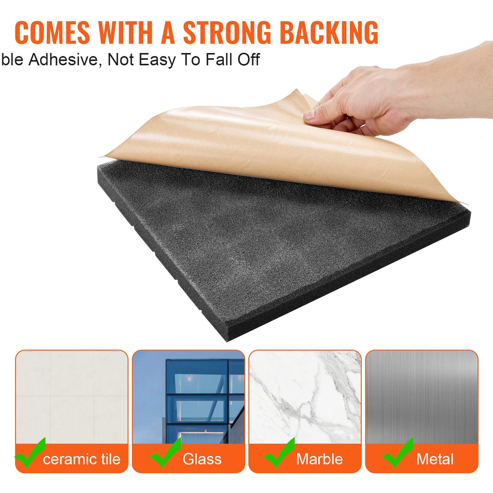 Audio Accessories: VEVOR Acoustic Foam Panels 48 Pack 12 x 12 x 2 in Adhesive for Wall Ceiling