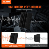 Audio Accessories: VEVOR Acoustic Foam Panels 4 Pack 16.5 x 6.3 x 12 in Adhesive for Wall Ceiling