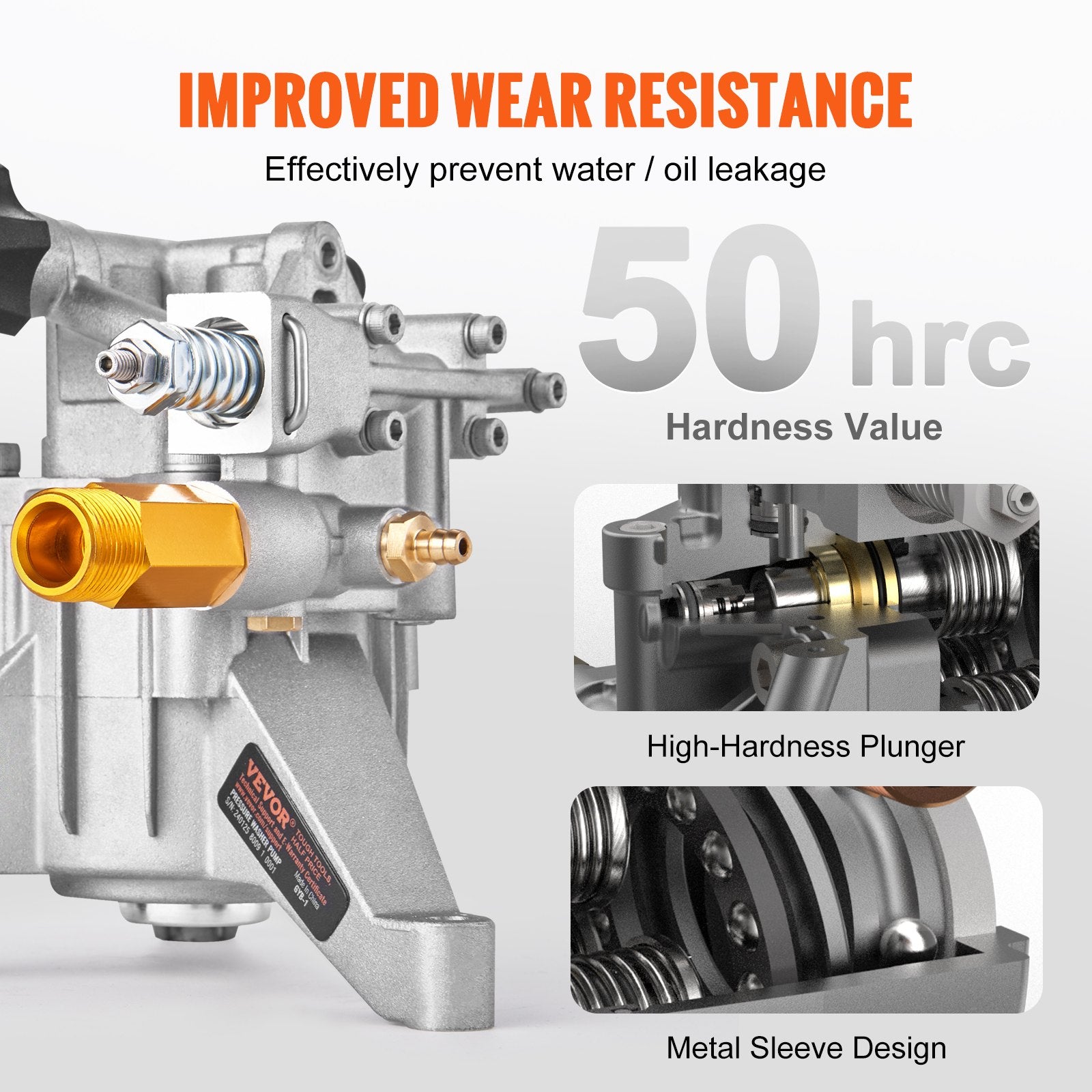 Pressure Washer Pump, 22 mm Shaft Vertical, 3400 PSI, 2.5 GPM, Replacement Power Washer Pumps Kit, Parts Washer Pump, Compatible with Honda, Simpson, RYOBI, Briggs & Stratton, Subaru, Craftsman