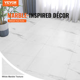 Flooring: VEVOR Self Adhesive Vinyl Floor Tiles 390 x 23.6 inch, 1.5mm Thick Peel & Stick, White Marble Texture DIY Flooring for Kitchen, Dining Room, Bedrooms & Bathrooms, Easy for Home Decor