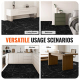 Flooring: VEVOR Self Adhesive Vinyl Floor Tiles 12 x 12 inch, 50 Tiles 1.5mm Thick Peel & Stick, Black Marble Texture DIY Flooring for Kitchen, Dining Room, Bedrooms & Bathrooms, Easy for Home Decor