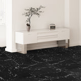 Flooring: VEVOR Self Adhesive Vinyl Floor Tiles 12 x 12 inch, 50 Tiles 1.5mm Thick Peel & Stick, Black Marble Texture DIY Flooring for Kitchen, Dining Room, Bedrooms & Bathrooms, Easy for Home Decor