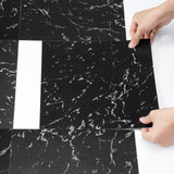 Flooring: VEVOR Self Adhesive Vinyl Floor Tiles 12 x 12 inch, 50 Tiles 1.5mm Thick Peel & Stick, Black Marble Texture DIY Flooring for Kitchen, Dining Room, Bedrooms & Bathrooms, Easy for Home Decor