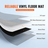 Flooring: VEVOR Self Adhesive Vinyl Floor Tiles 36 x 6 inch, 36 Tiles 2.5mm Thick Peel & Stick, Light Gray Wood Grain DIY Flooring for Kitchen, Dining Room, Bedrooms & Bathrooms, Easy for Home Decor