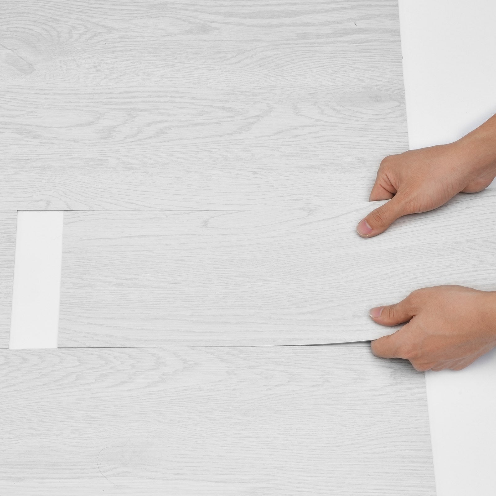 Flooring: VEVOR Self Adhesive Vinyl Floor Tiles 36 x 6 inch, 36 Tiles 2.5mm Thick Peel & Stick, Light Gray Wood Grain DIY Flooring for Kitchen, Dining Room, Bedrooms & Bathrooms, Easy for Home Decor