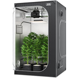 Greenhouses & Accessories: VEVOR Grow Tent 48 x 48 x 80 in Indoor Growing Tent Hydroponic Window Door Tray