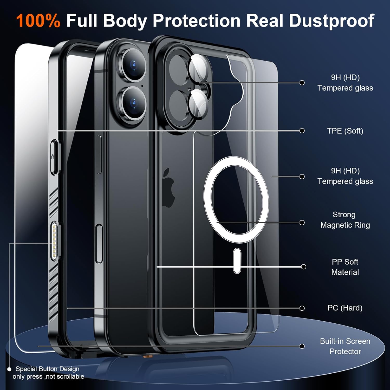 Phone Cases & Screen Protectors: iPhone 16 Waterproof Case
