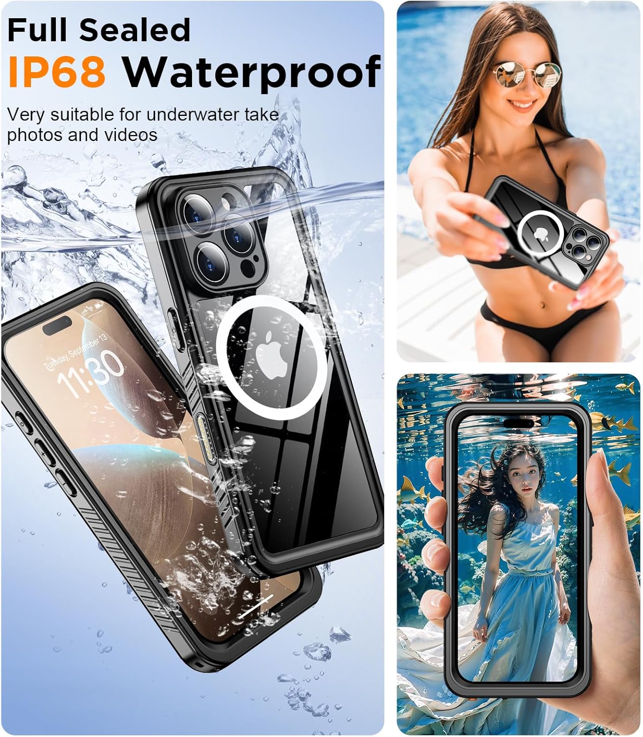 Phone Cases & Screen Protectors: iPhone 16 Pro Max Waterproof Case