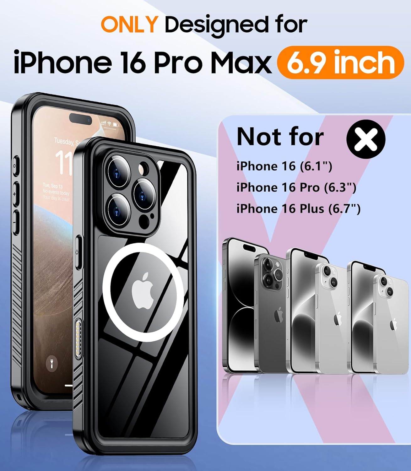 Phone Cases & Screen Protectors: iPhone 16 Pro Max Waterproof Case