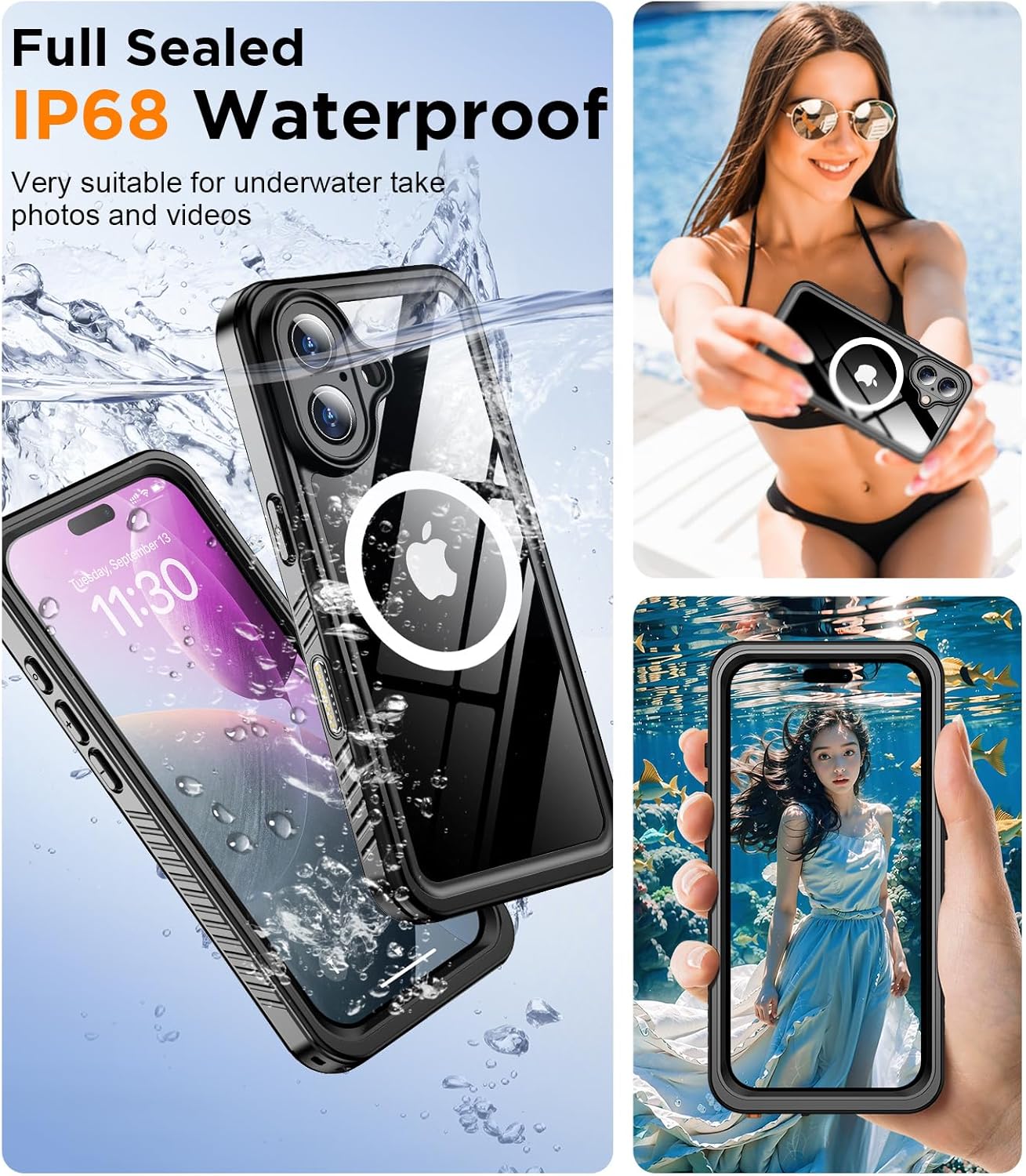 Phone Cases & Screen Protectors: iPhone 16 Plus Waterproof Case