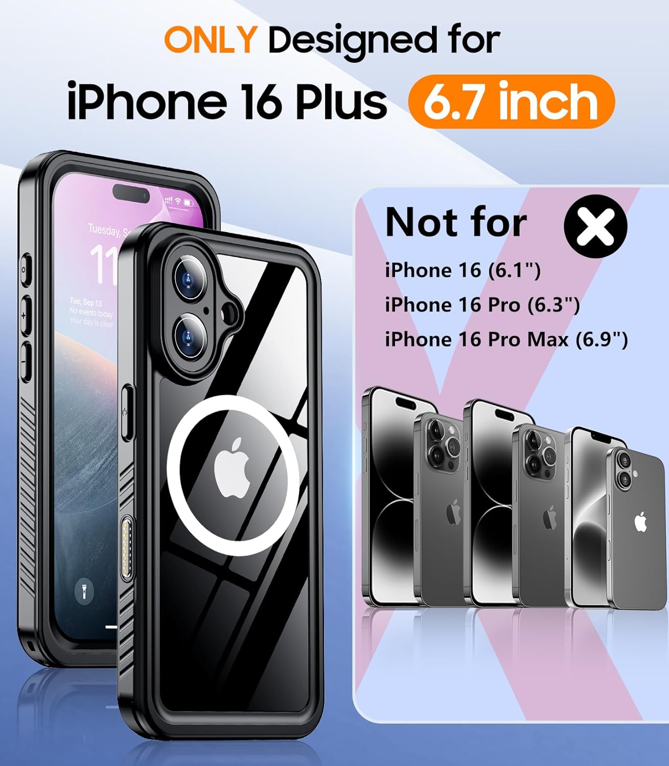 Phone Cases & Screen Protectors: iPhone 16 Plus Waterproof Case