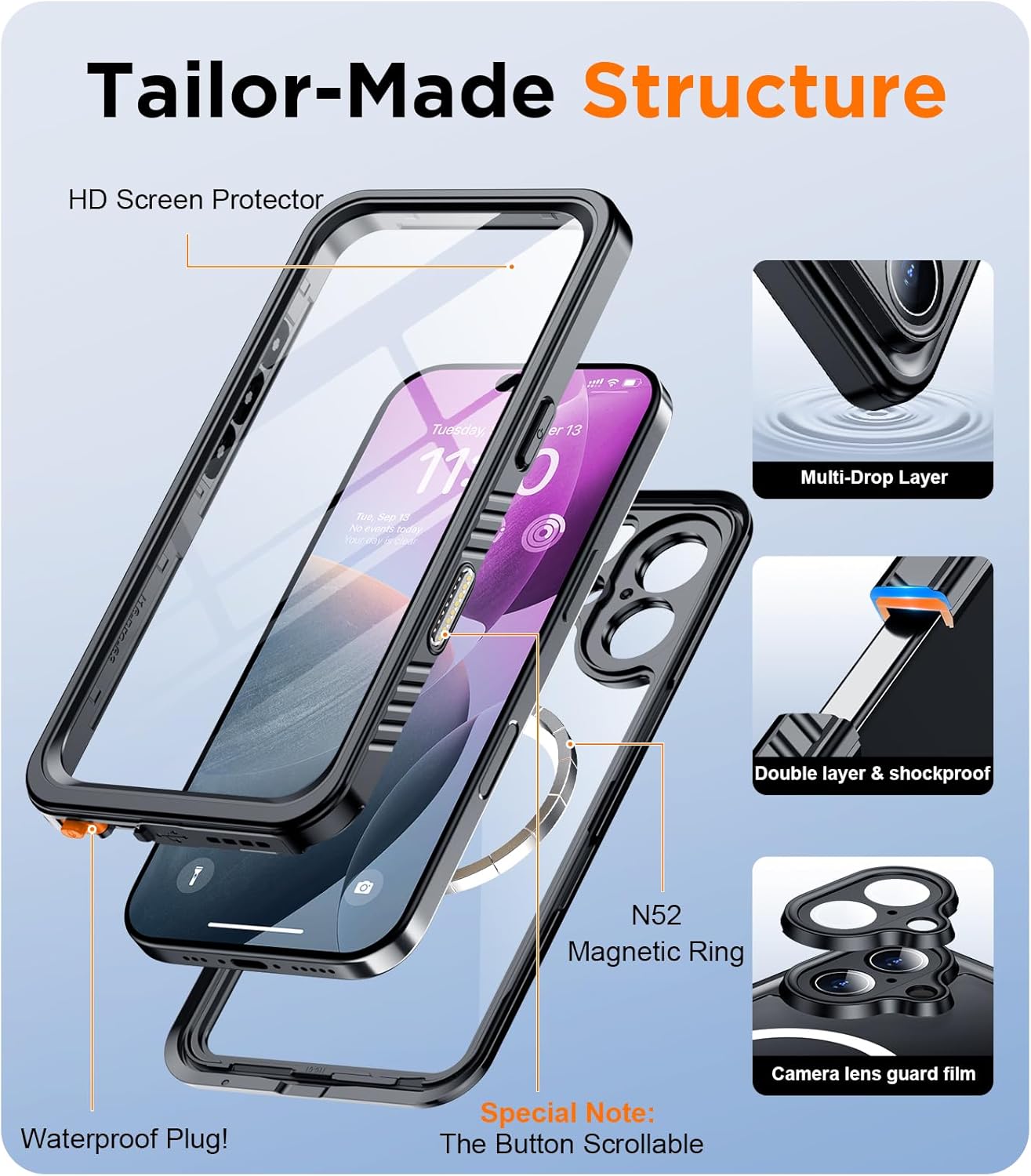 Phone Cases & Screen Protectors: iPhone 16 Plus Waterproof Case