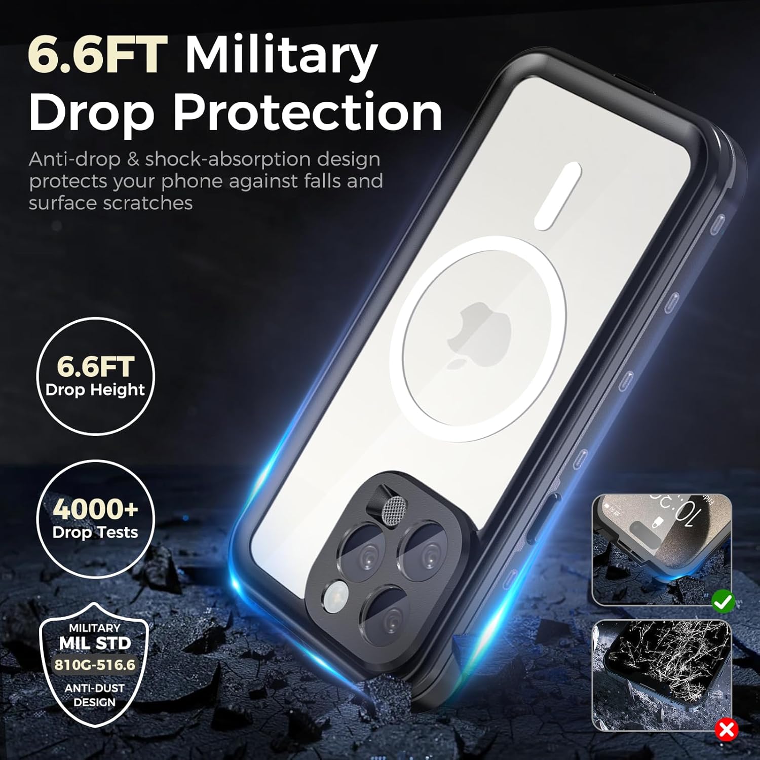 Phone Cases & Screen Protectors: iPhone 15 Pro Waterproof Case
