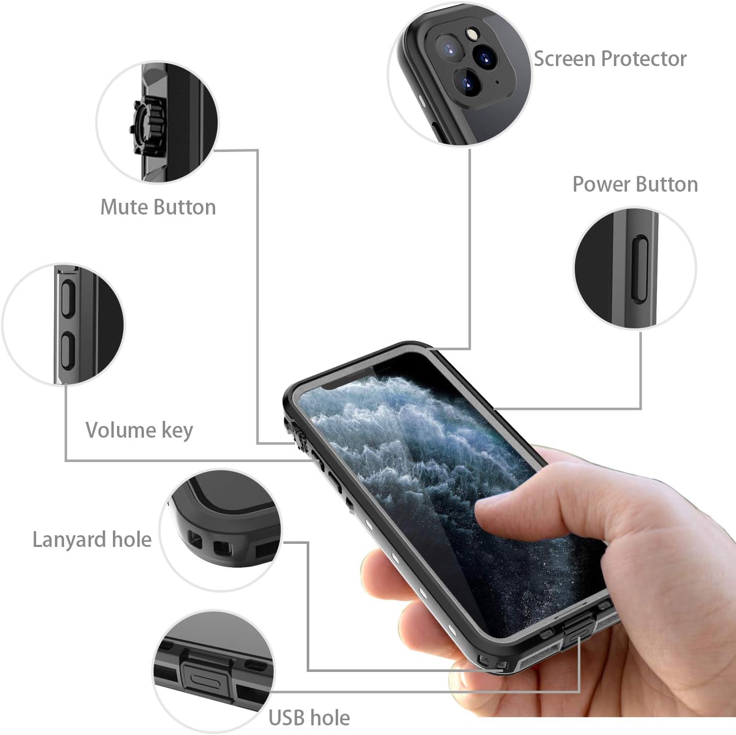 Phone Cases & Screen Protectors: iPhone 11 Pro Max Waterproof Case