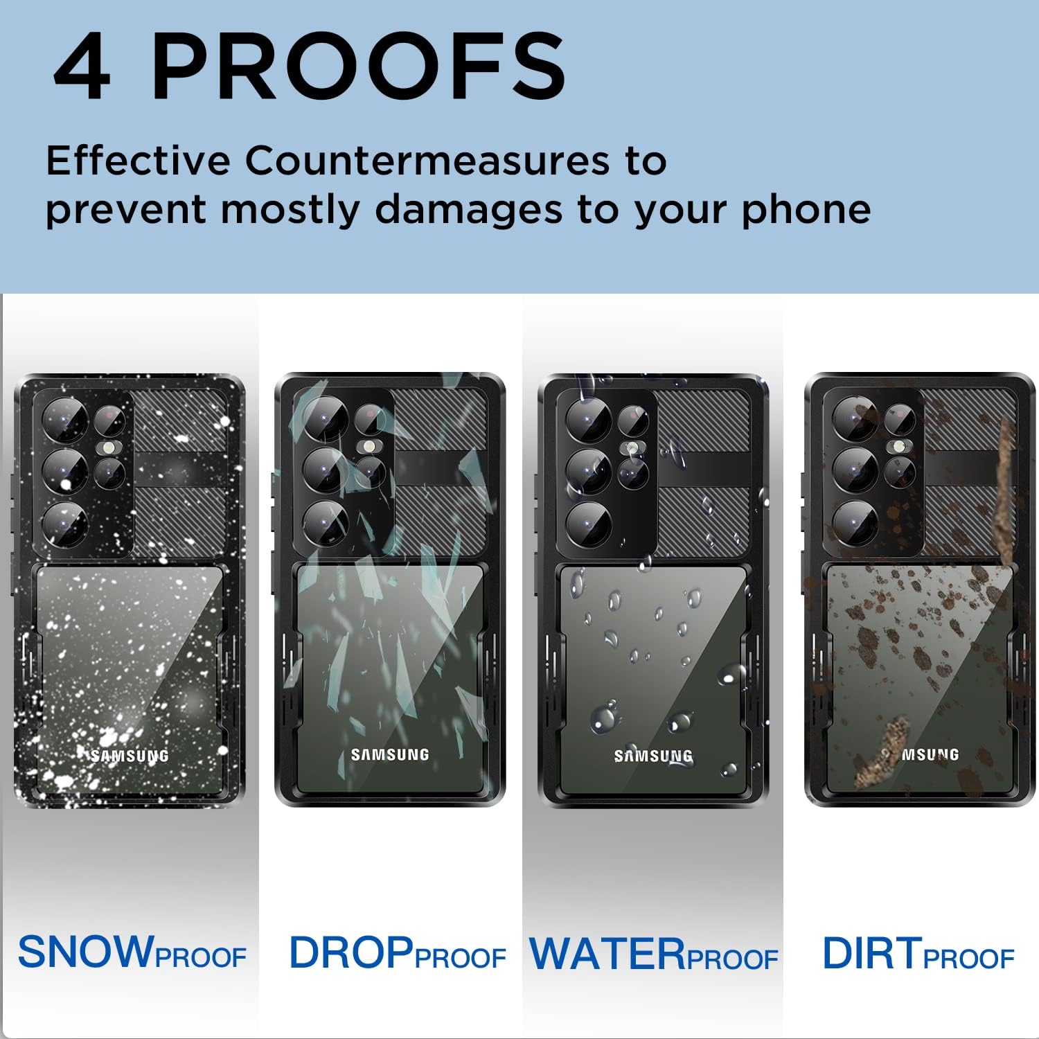 Phone Cases & Screen Protectors: Samsung Galaxy S23 Ultra Case Waterproof