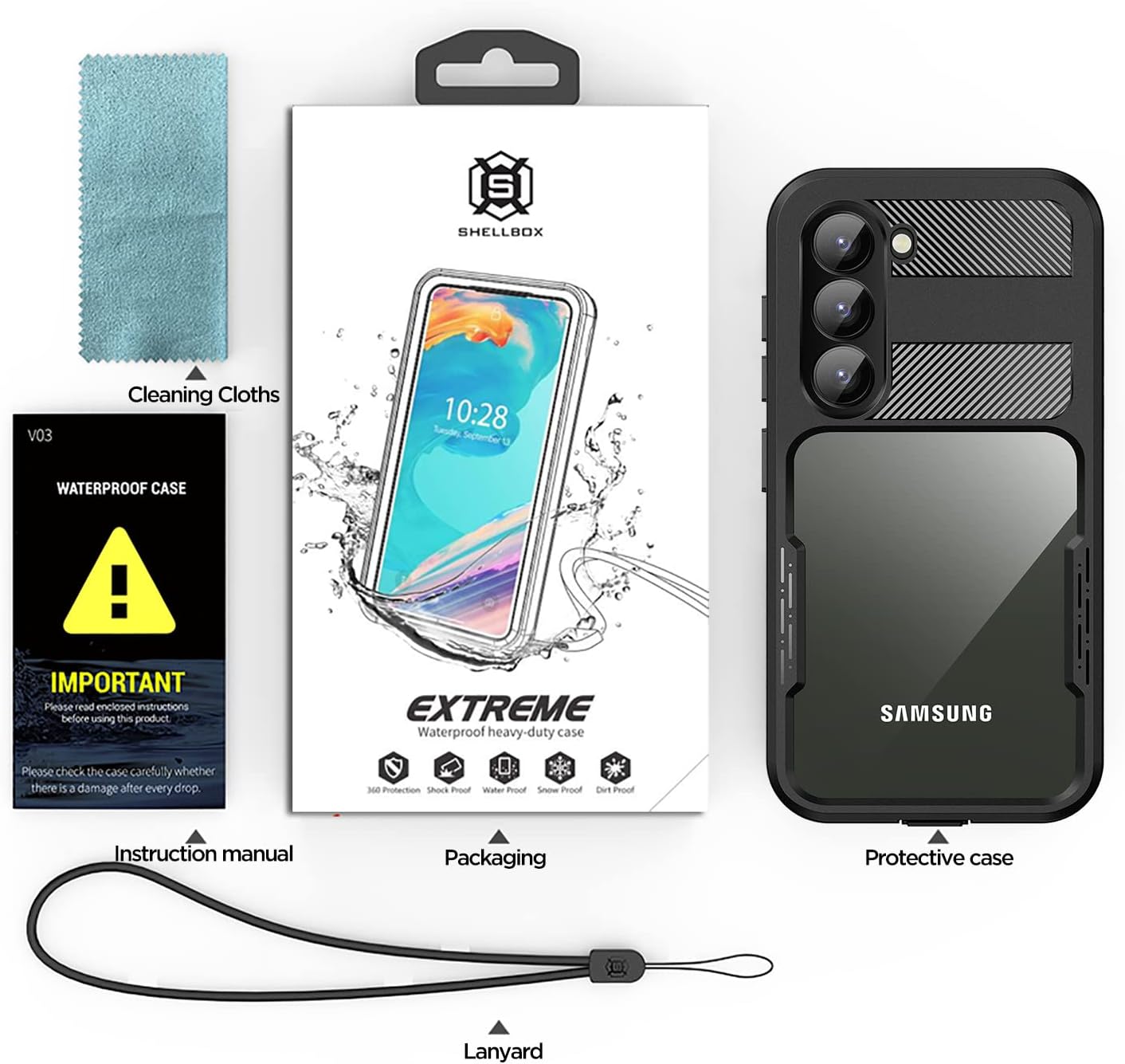 Phone Cases & Screen Protectors: Samsung Galaxy S23 Waterproof Case