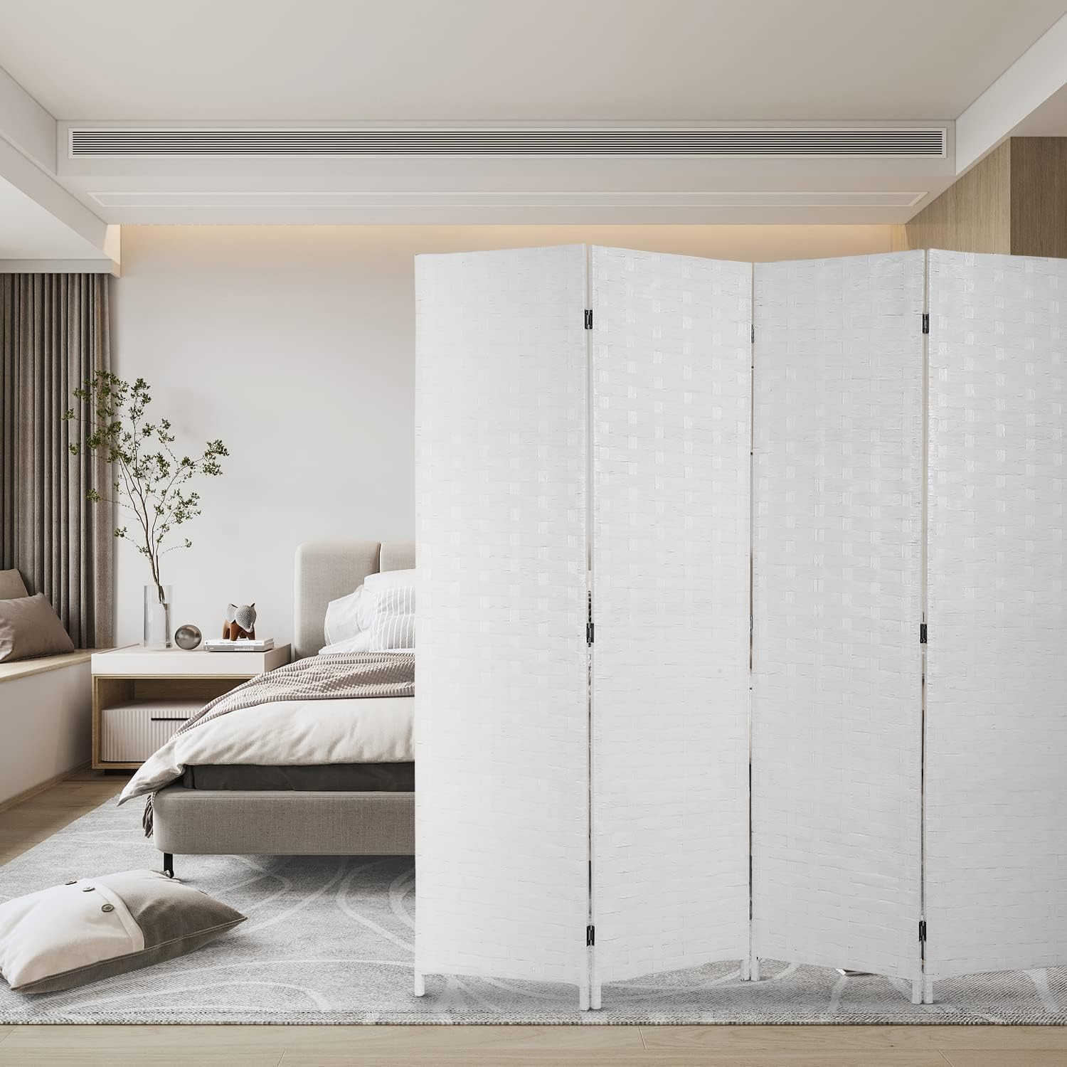 Room Dividers: 4-Panel Folding Room Divider  Privacy Screen Partition
