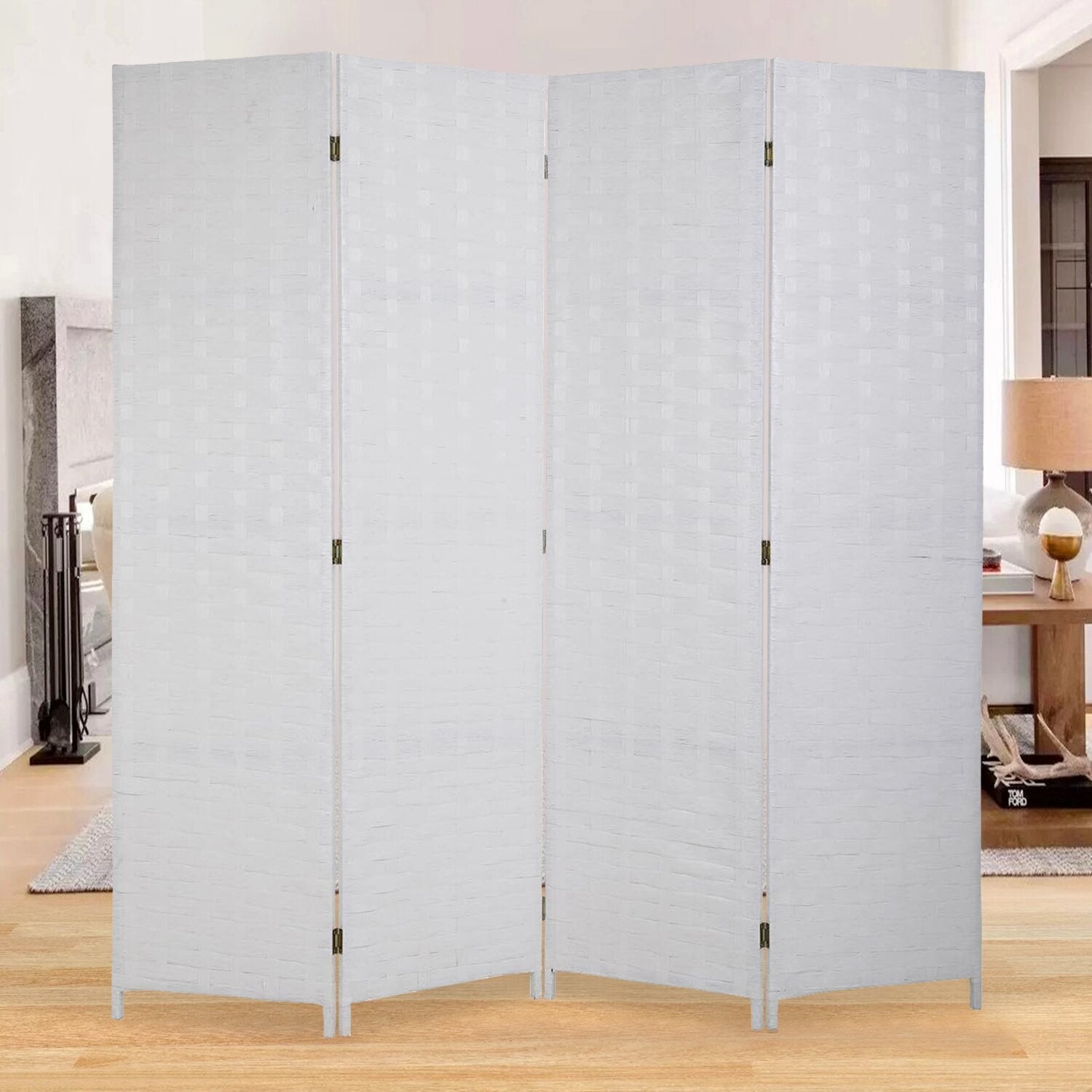 Room Dividers: 4-Panel Folding Room Divider  Privacy Screen Partition