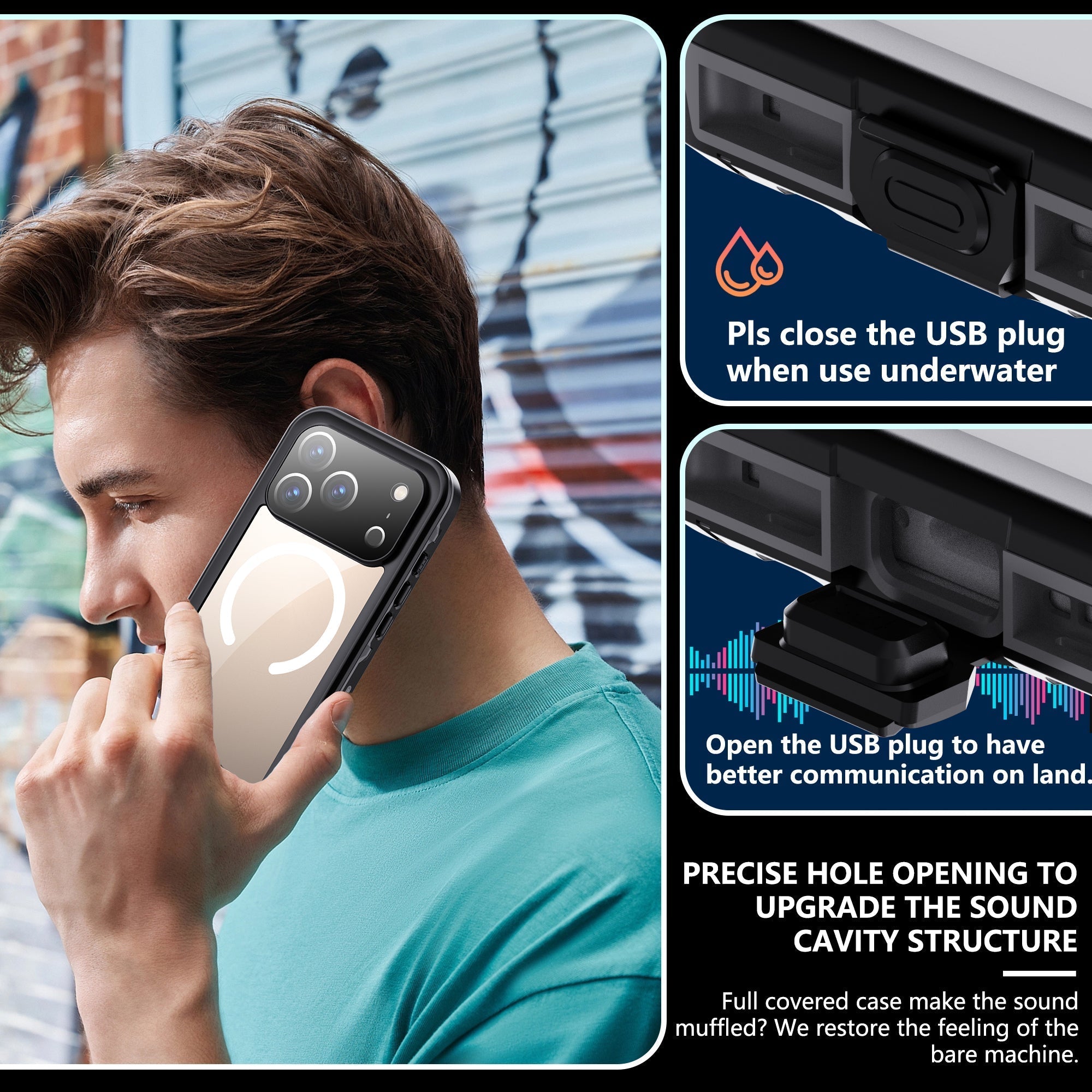 Phone Cases & Screen Protectors: iPhone 17 Pro Waterproof Case Shockproof Lifeproof Case