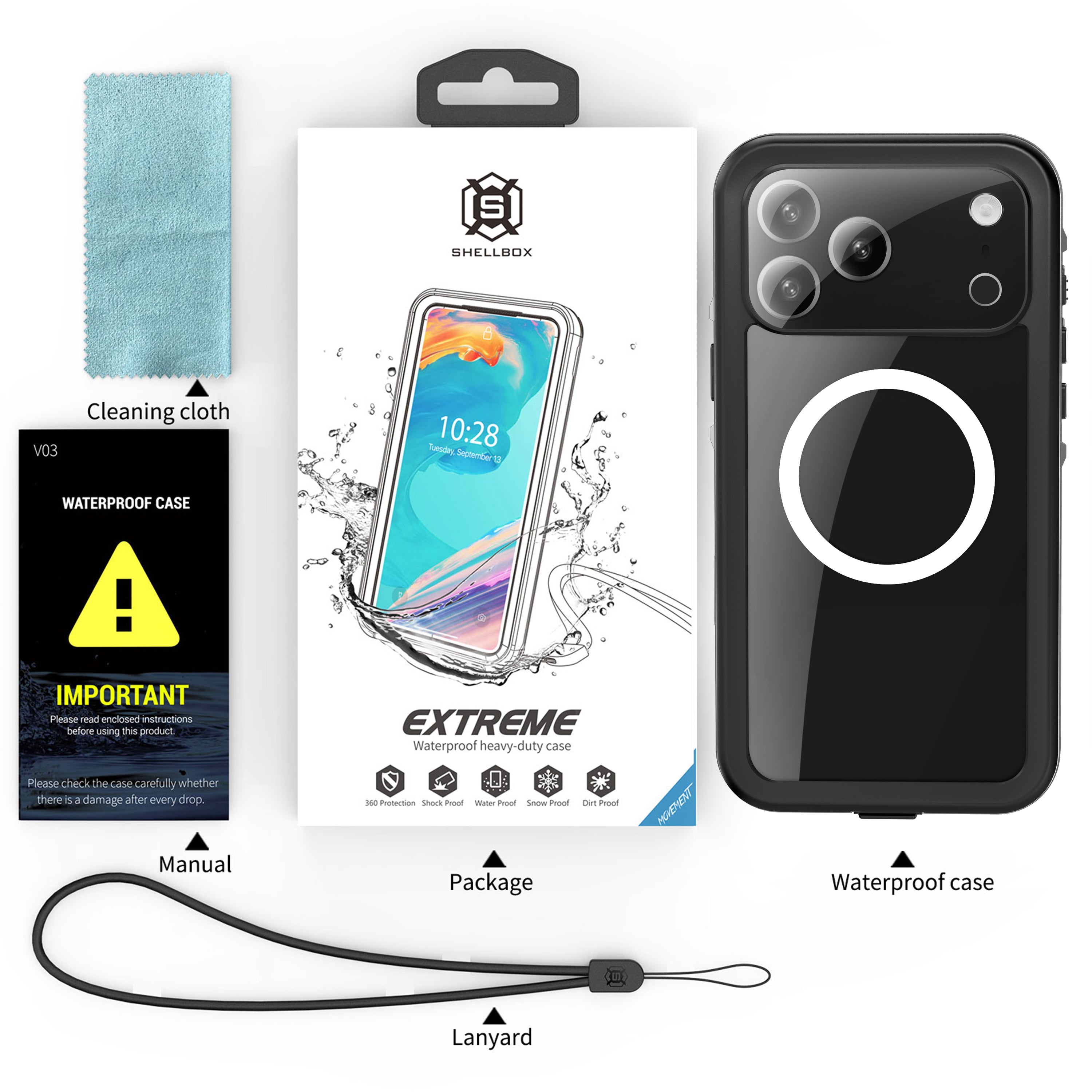 Phone Cases & Screen Protectors: iPhone 17 Pro Max Waterproof Case Shockproof Case