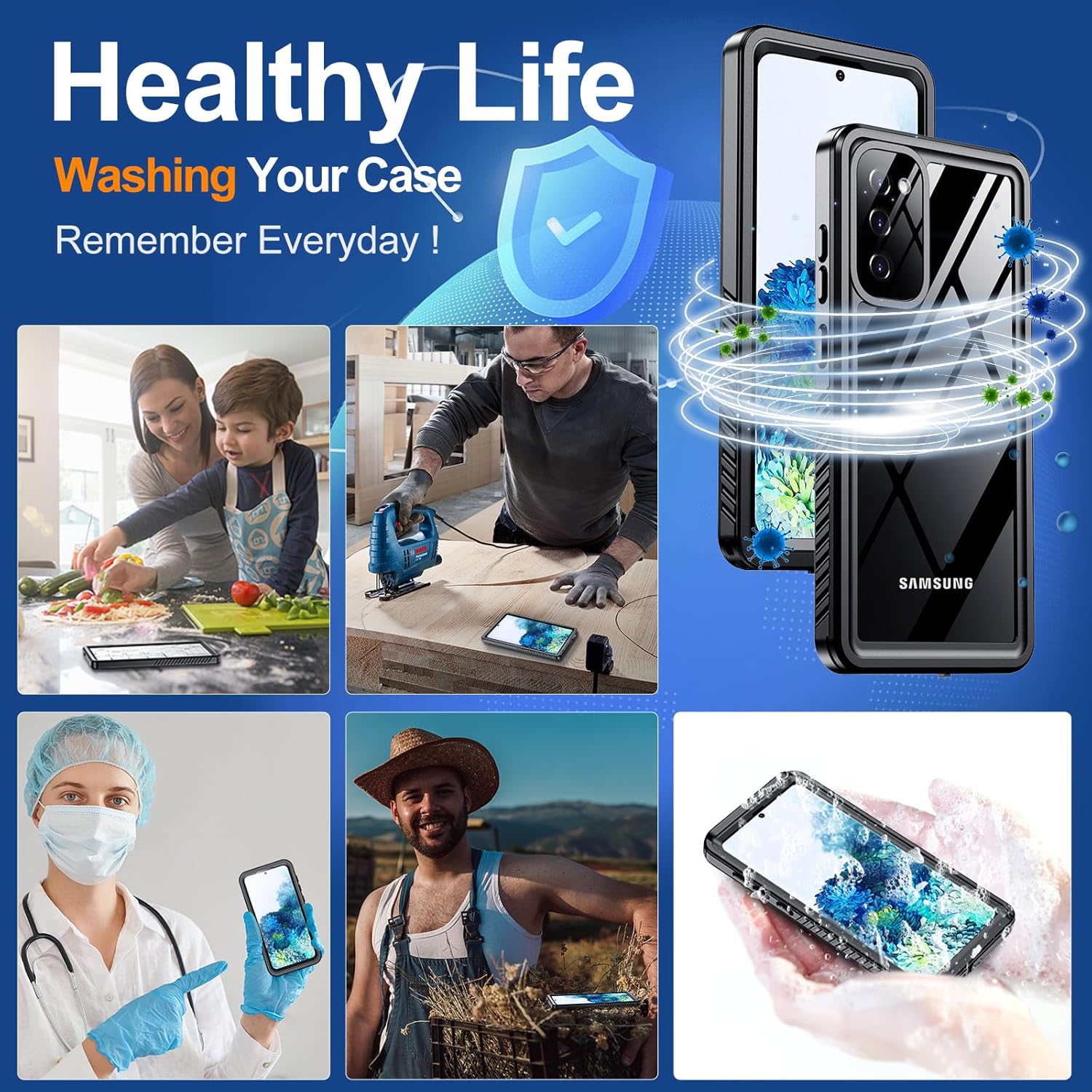 Phone Cases & Screen Protectors: Samsung Galaxy S20 Waterproof Shockproof Case