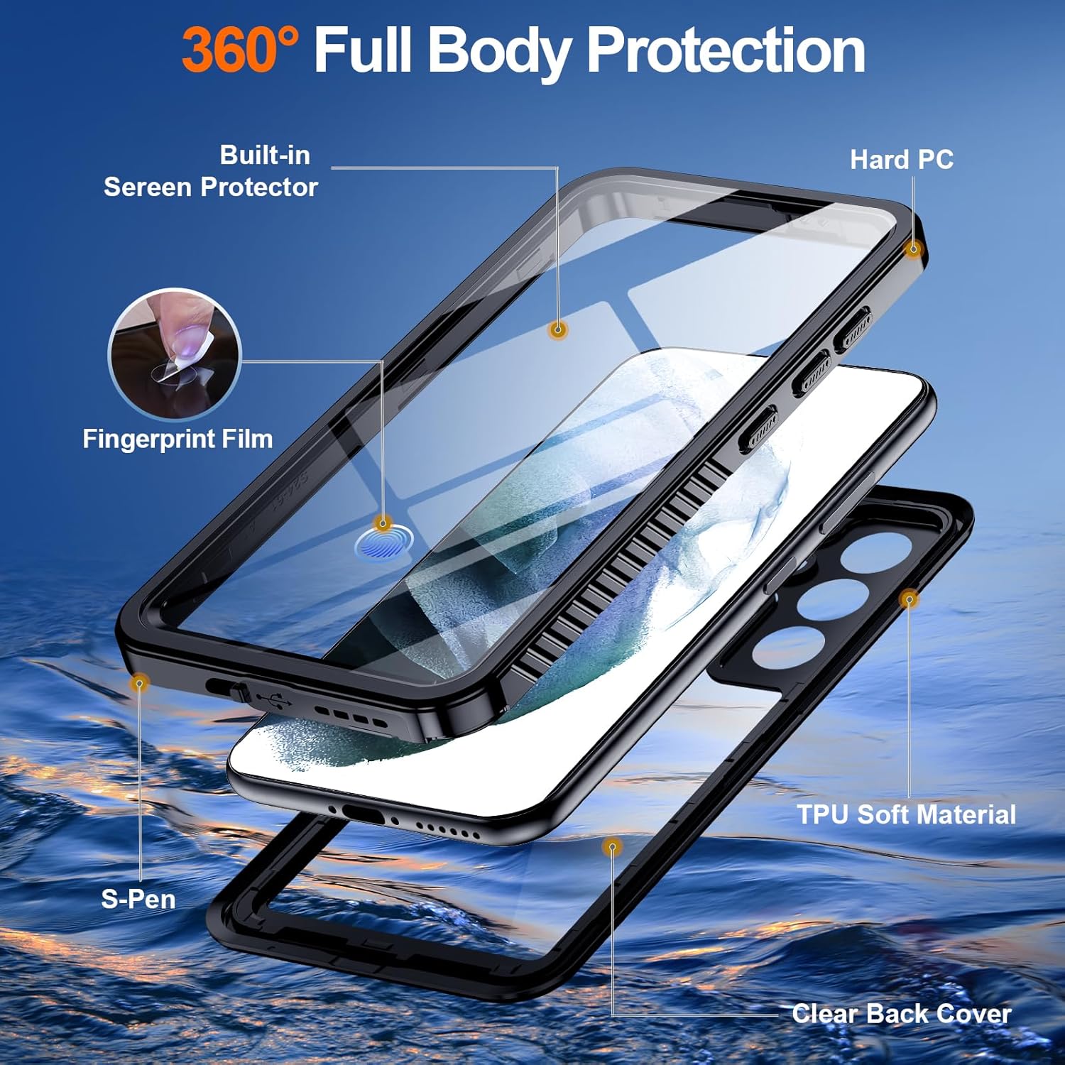 Phone Cases & Screen Protectors: Samsung Galaxy S21 Plus Waterproof Case