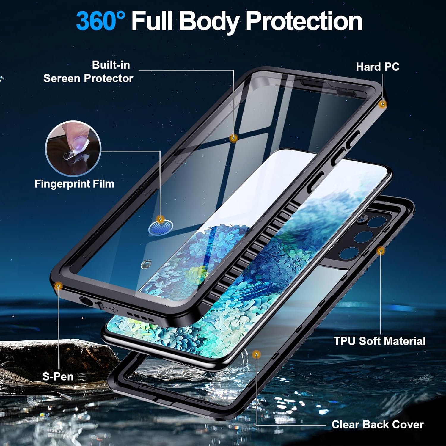 Phone Cases & Screen Protectors: Samsung Galaxy S20 Plus Waterproof Case